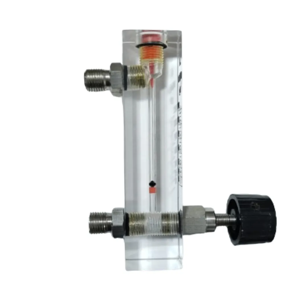 Acrylic Tube Rotameter for Nitrogen Flow meter, Range 0 to 150 CC_Min, Connection 1_4_ BSP (M) at Side Top & Bottom, Control Valve Provided at Inlet (3)